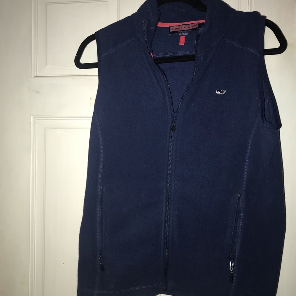 Navy Vineyard Vines Fleece Vest Size Medium